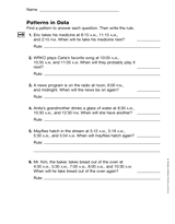 Time: Patterns in Data (Gr. 4)